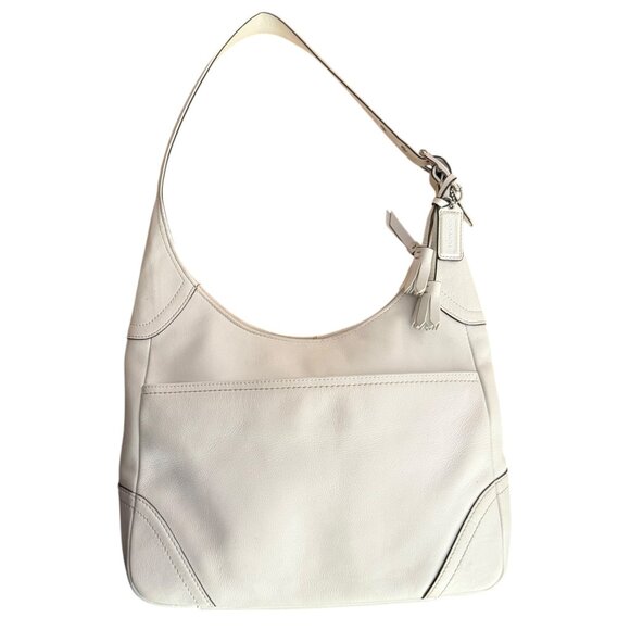 Coach Hamilton Leather Hobo Shoulder Bag White F10280 City Minimalist Capsule - Picture 1 of 12